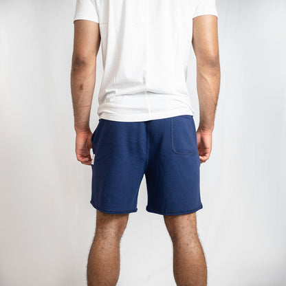Navy Midweight Organic Terry Shorts | 5.5" Cut - Off Training & Recovery Short - AgilityApparel