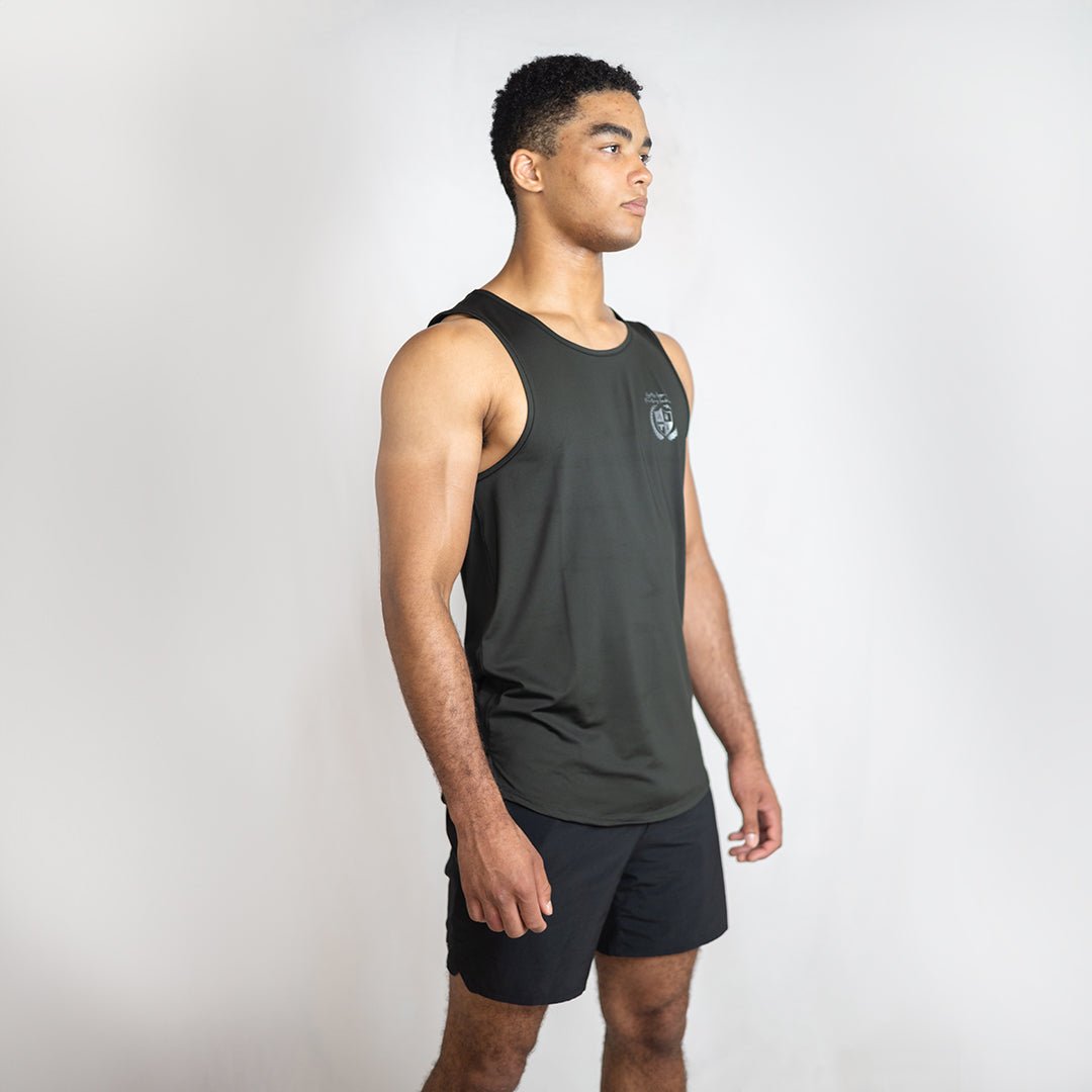 Pewter Momentum Singlet | AeroFlex™ Relaxed Fit Training & Running Top - AgilityApparel