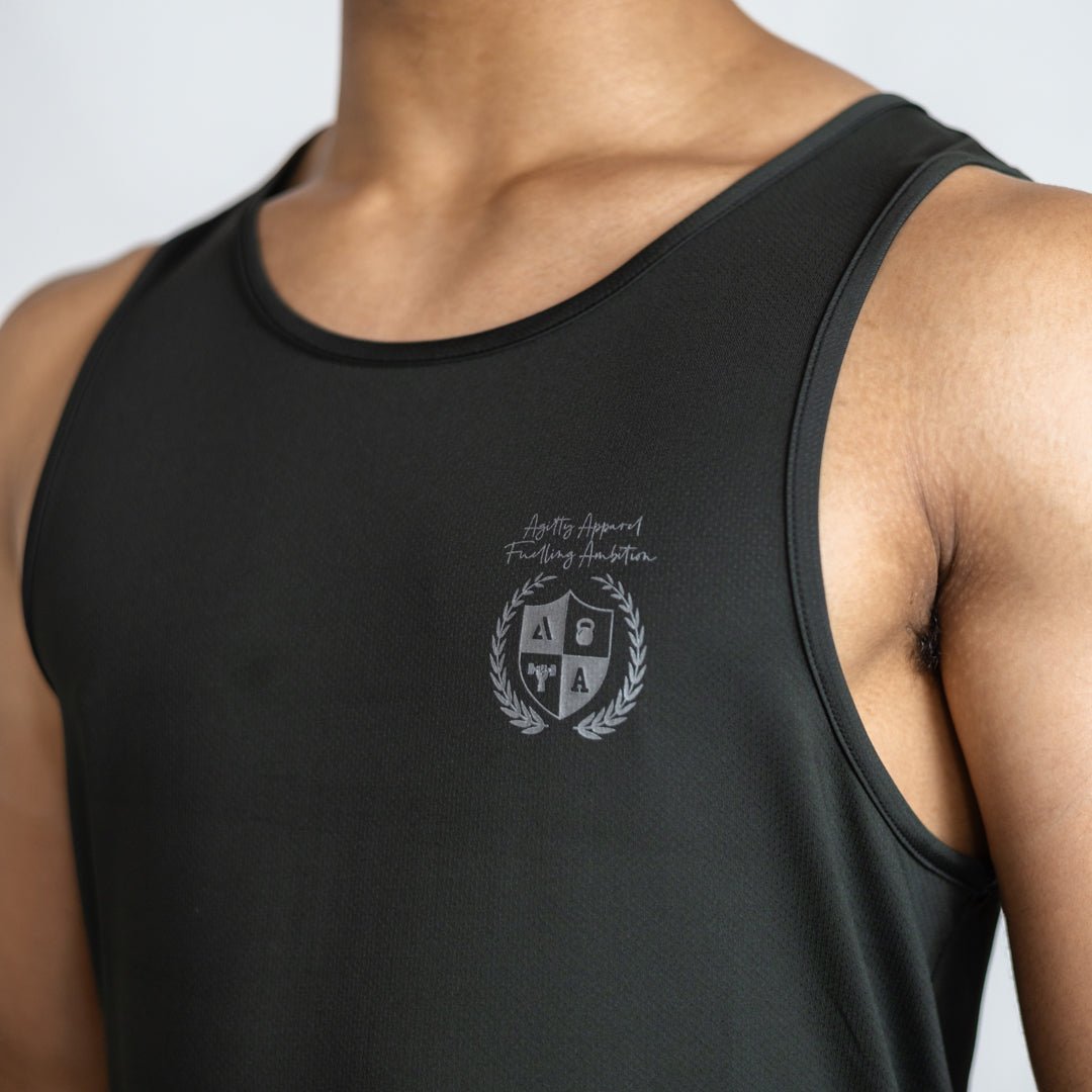 Pewter Momentum Singlet | AeroFlex™ Relaxed Fit Training & Running Top - AgilityApparel