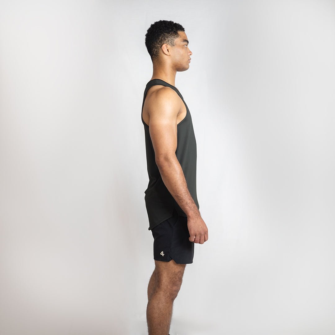 Pewter Momentum Singlet | AeroFlex™ Relaxed Fit Training & Running Top - AgilityApparel