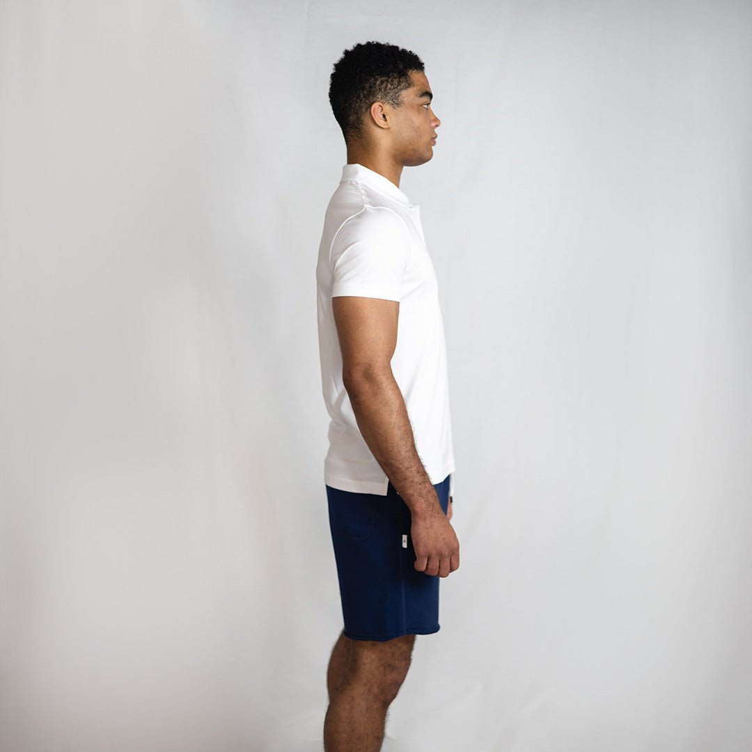 White Mercerised Cotton Performance Polo | Premium Recovery Shirt - AgilityApparel