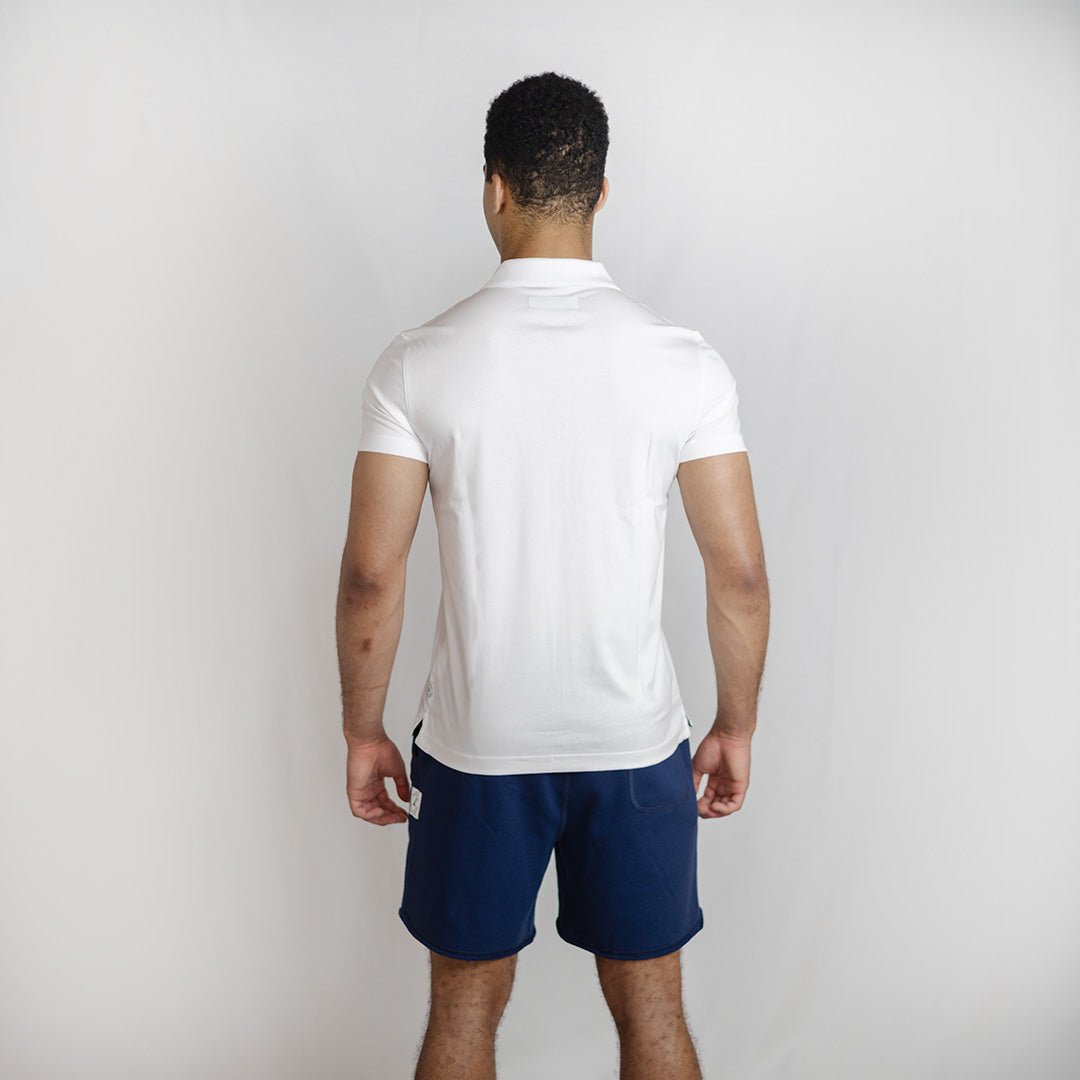 White Mercerised Cotton Performance Polo | Premium Recovery Shirt - AgilityApparel