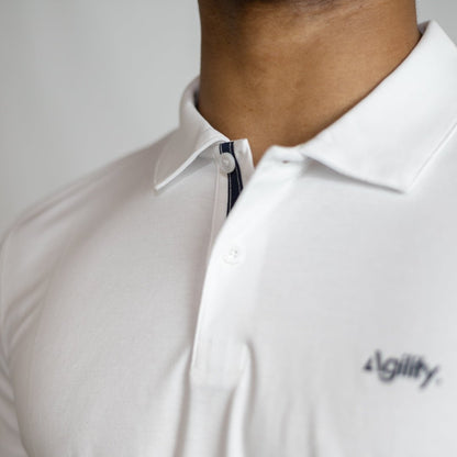 White Mercerised Cotton Performance Polo | Premium Recovery Shirt - AgilityApparel