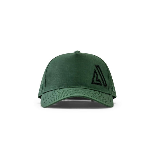 Deep Forest Green Cruz Performance Cap front view - lightweight snapback everyday training hat with moisture-wicking fabric