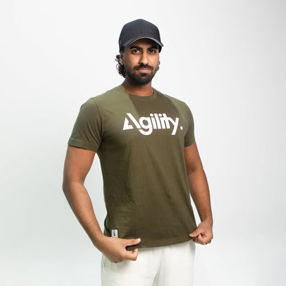 Agility Logo Khaki Core Tee - AgilityApparel