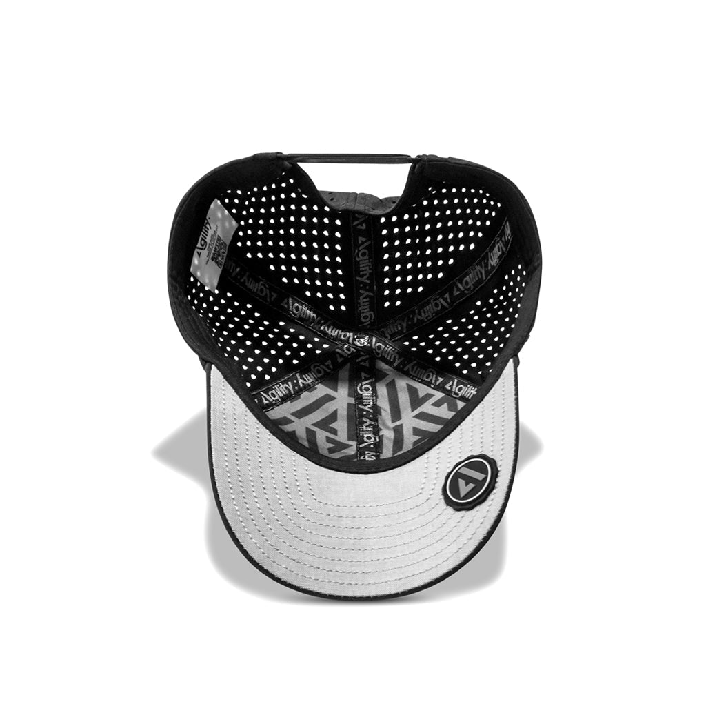 Black Pursue Performance Cap | Lightweight Moisture - Wicking Running Hat - AgilityApparel